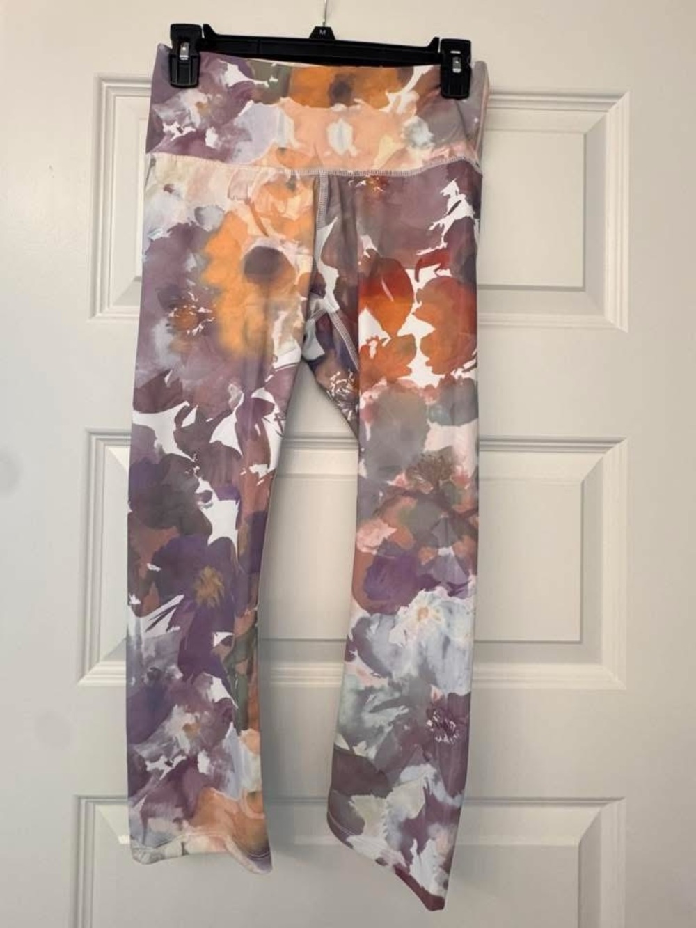 Apana Floral Print Leggings in Purple & Orange